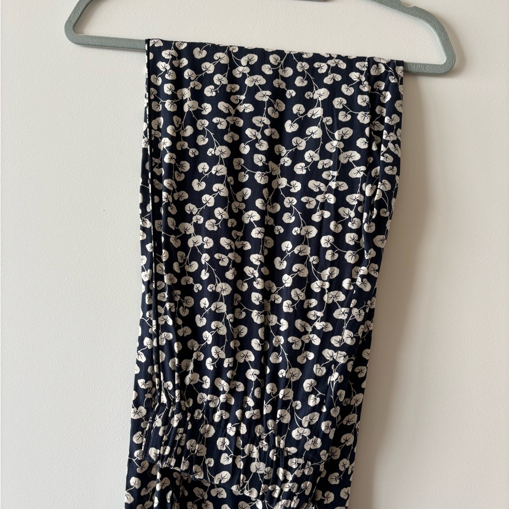 Ganni Navy and Cream Floral pants